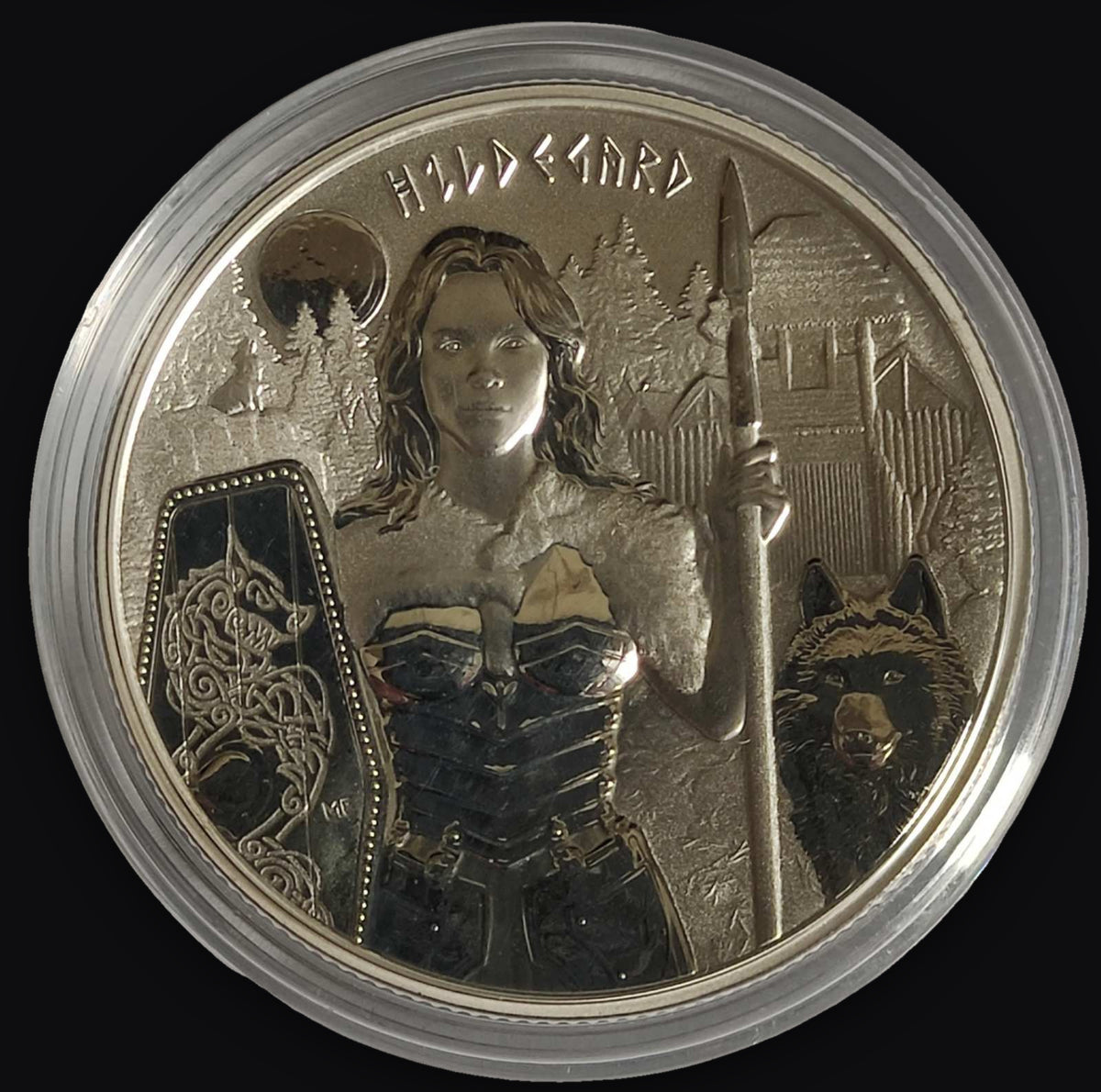 2022 Germania Valkyries: Hildegard 1 oz Silver Round BU in Capsule with COA