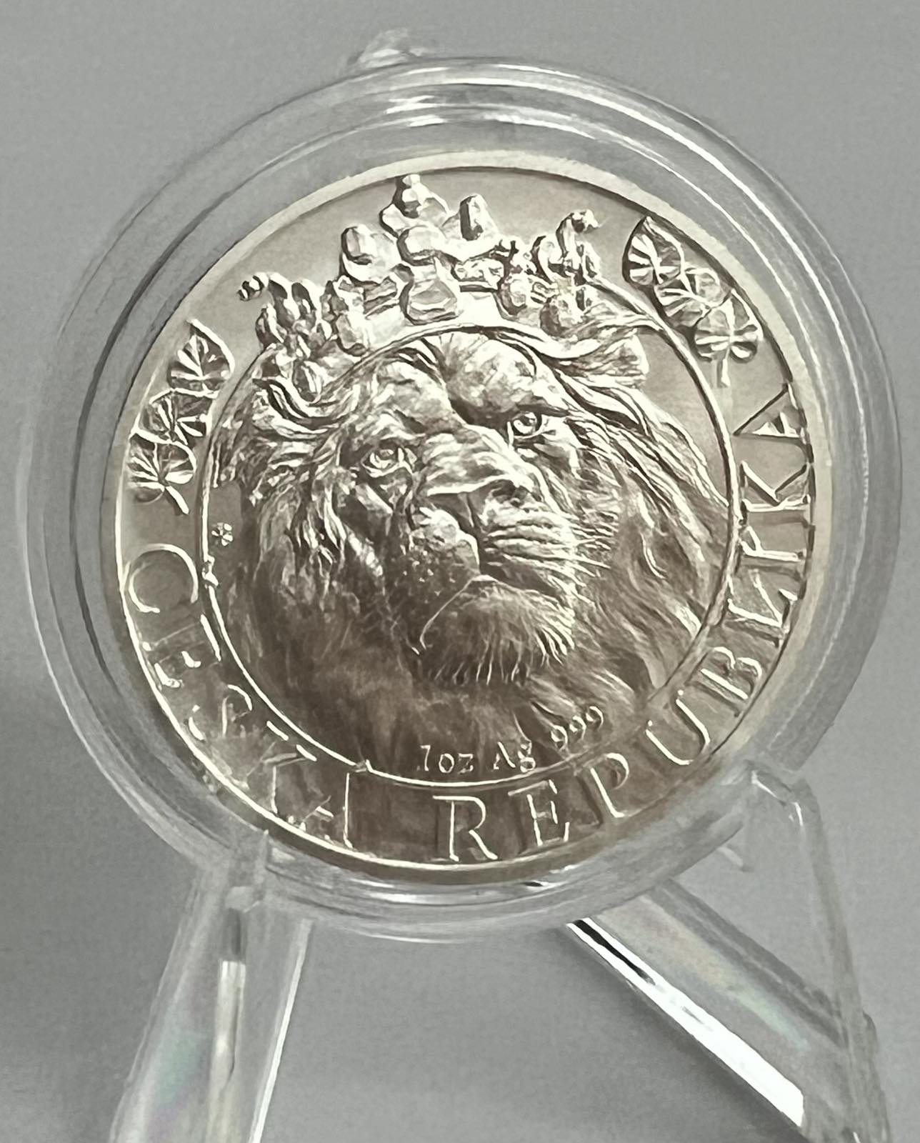 2022 Niue Czech Lion 1 oz Silver Coin BU in Capsule