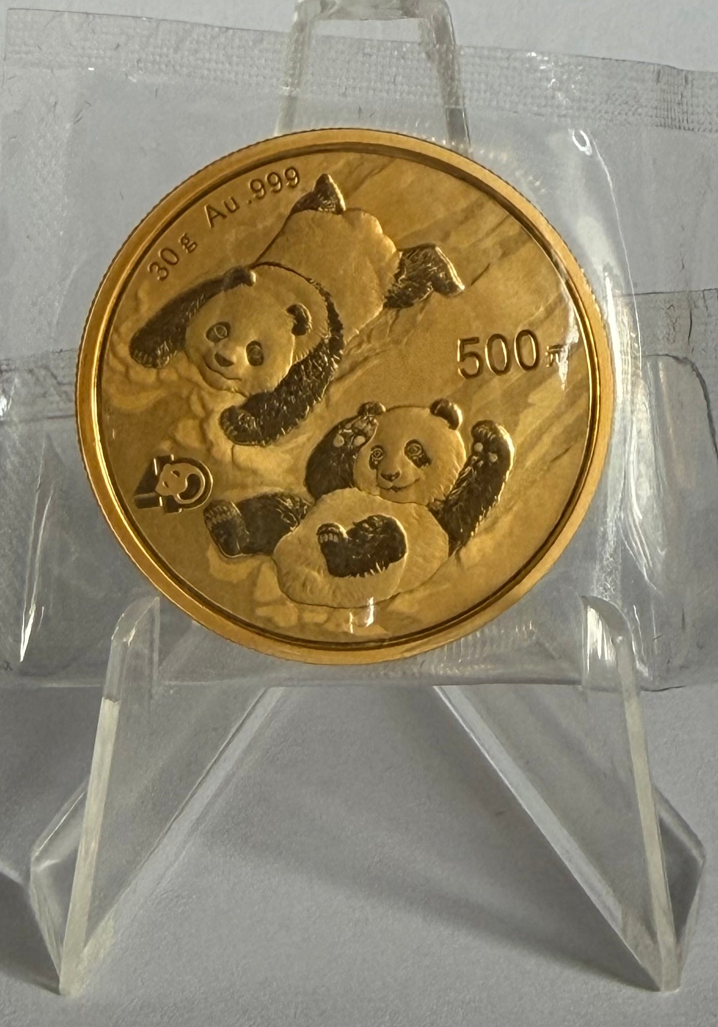 2022 China Panda 30g Gold Coin BU in Mint-Sealed Packaging