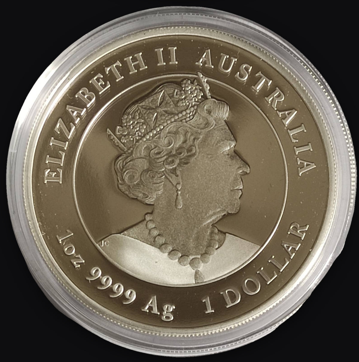 2023 Australia Lunar Series III - Year of the Rabbit 1 oz Proof Colorized Silver Coin in Capsule with Case, Box,and COA