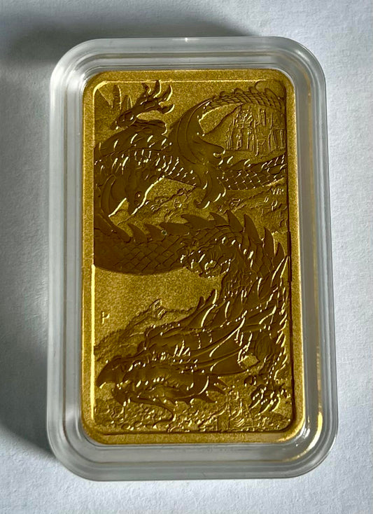 2023 Australia 1 oz Gold Dragon Rectangular Coin BU in Capsule