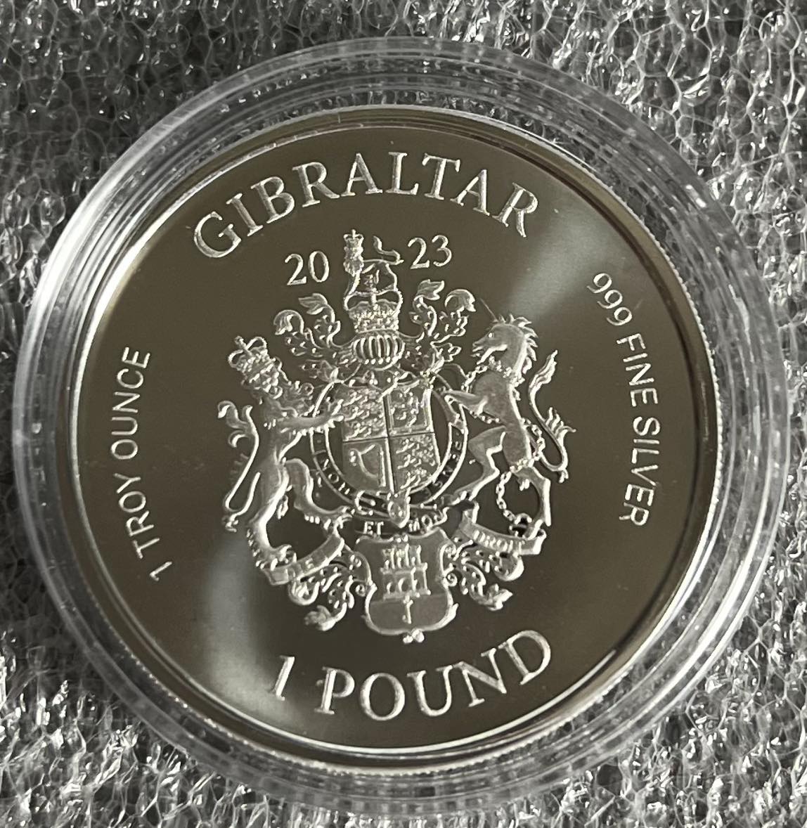 2023 Gibraltar Lady Justice 1 oz Silver Coin BU in Capsule