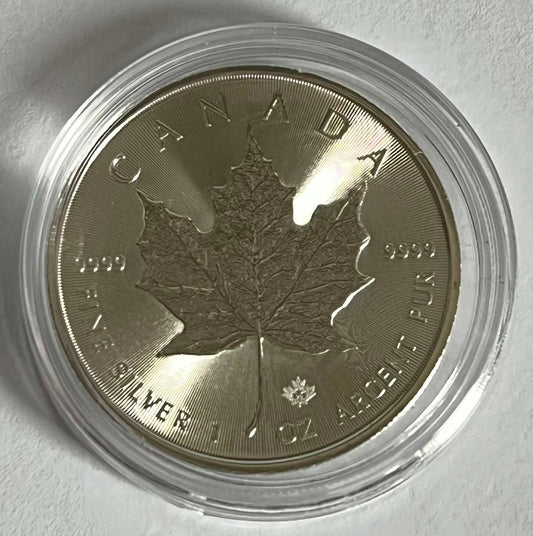 2023 Canada Maple Leaf 1 oz Silver Coin BU in Capsule