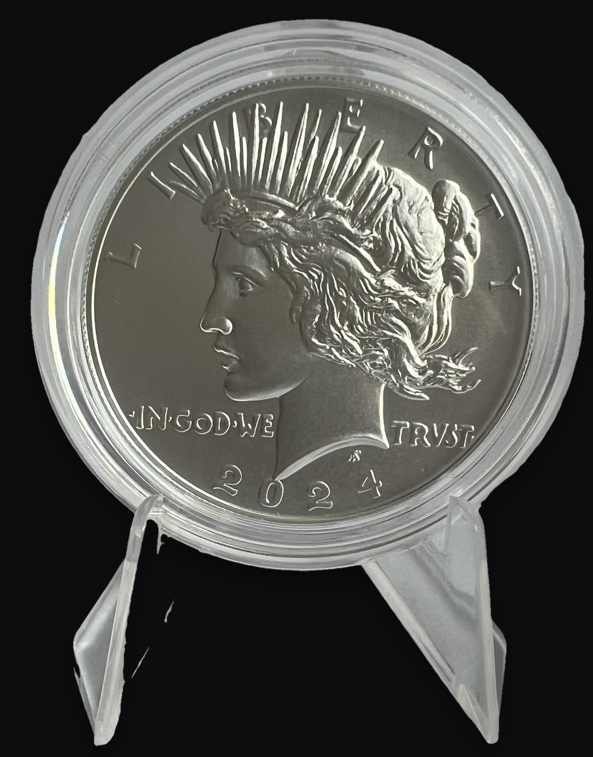 2024 Peace Dollar 0.858 troy oz Silver Coin BU in Capsule with Box and COA