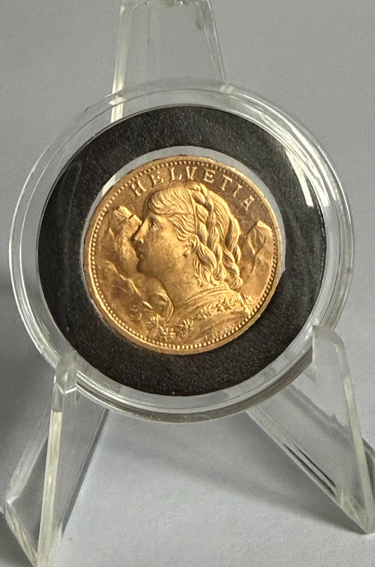 1935 20 Francs "Vreneli" Gold Coin in Capsule