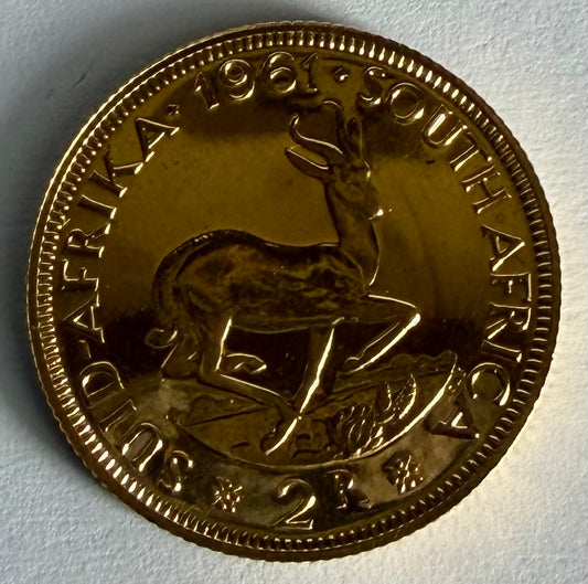 1961 2 Rand Gold Coin in Capsule