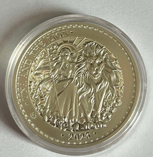 2023 2oz St Helena Una and the Lion .999 Silver Proof Coin in Capsule with Case and COA