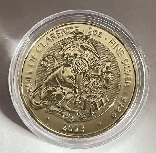 2023 GB 2 oz Silver Royal Tudor Beasts The Bull of Clarence