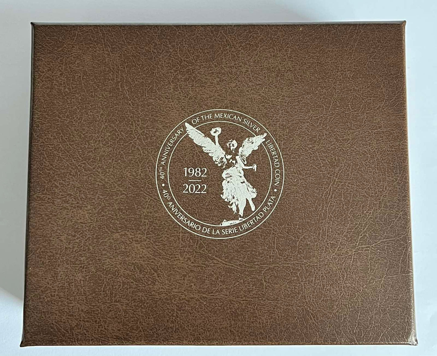 2022 Mexico 3 Ounce Silver Libertad 40th Anniversary Commemorative Set in Magnetic Acrylic Case with Presentation Case, Box, and COA