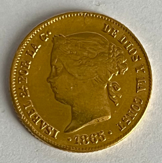 4 Pesos - Isabella II Gold Coin