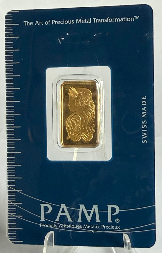 5 Grams PAMP Suisse Lady Fortuna Gold Bar in Assay