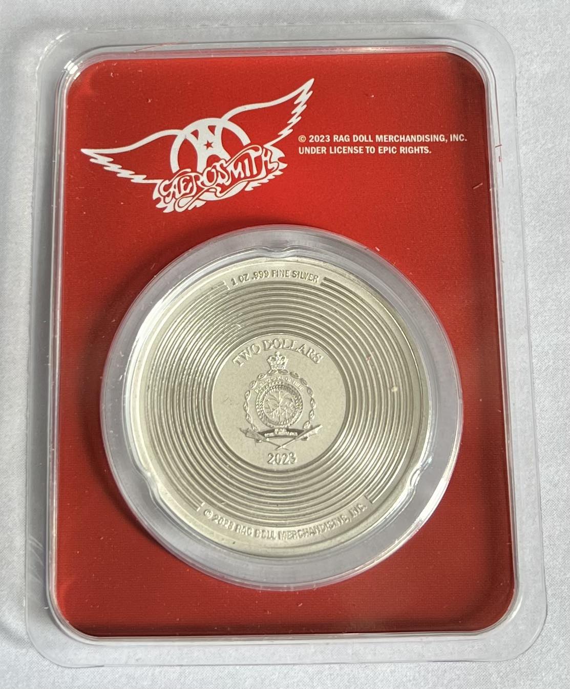 2023 Niue 1 oz Ag $2 Aerosmith Colorized 50th Anniv. Band in TEP