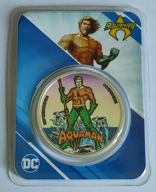 2023 Samoa DC Comics: Aquaman 1 oz Colorized Silver Coin in TEP