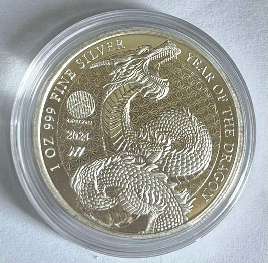 Bullionstar Year of the Dragon (Asahi) 1 oz Silver Round in Capsule