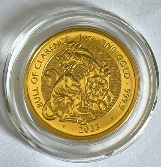 2023 Great Britain Royal Tudor Beasts: Bull of Clarence 1 oz Gold Coin BU in Capsule