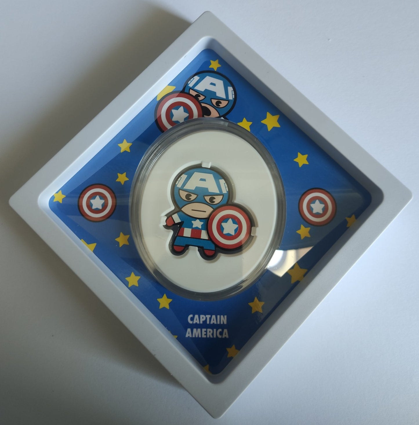 Kawaii Captain America 1 oz Silver Proof Coin in Capsule with Case, Box, and COA
