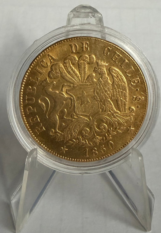 Republic of Chile 8 Escudos 27g Gold Coin