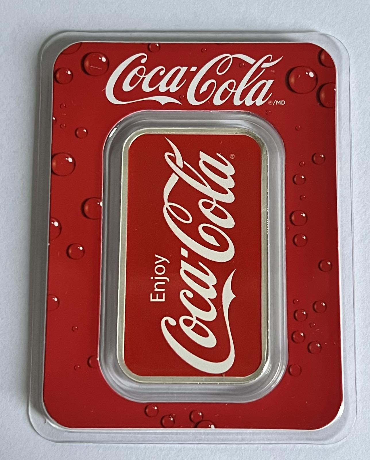 Coca-Cola® 1 oz Silver Colorized Bar in Tamper-Evident Packaging