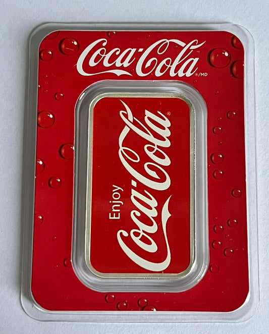 Coca-Cola® 1 oz Silver Colorized Bar in Tamper-Evident Packaging