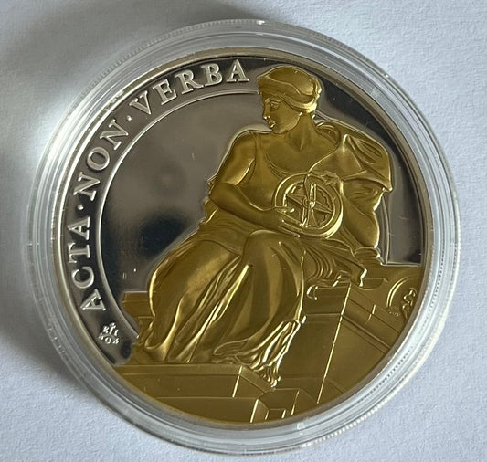 2022 1 oz St Helena Queen's Virtues - Constancy .999 Silver Gilded Proof Coin in Capsule with Case and COA