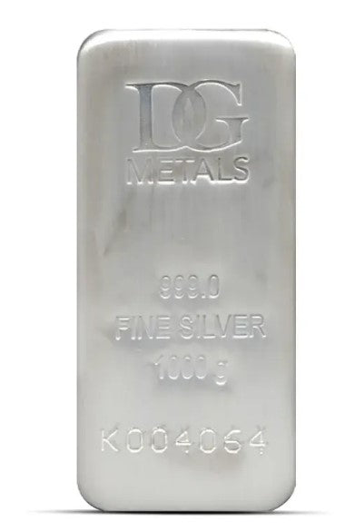 1 Kilo Dillon Gage Metals (DG) Silver Cast Bar .999 Fine