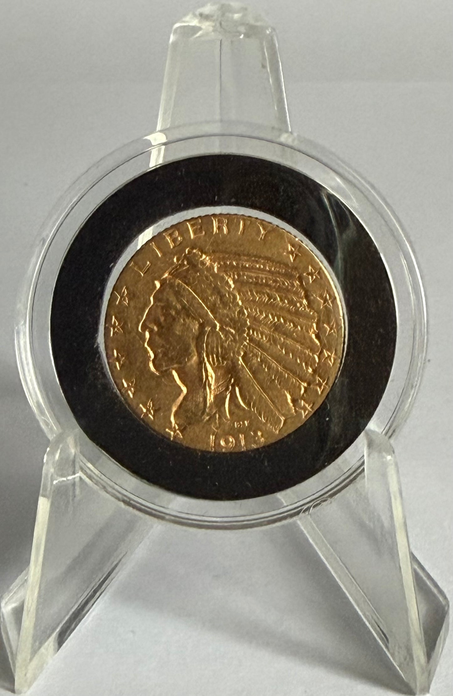 1913 Five Dollars Indian Head Gold Coin in Capsule