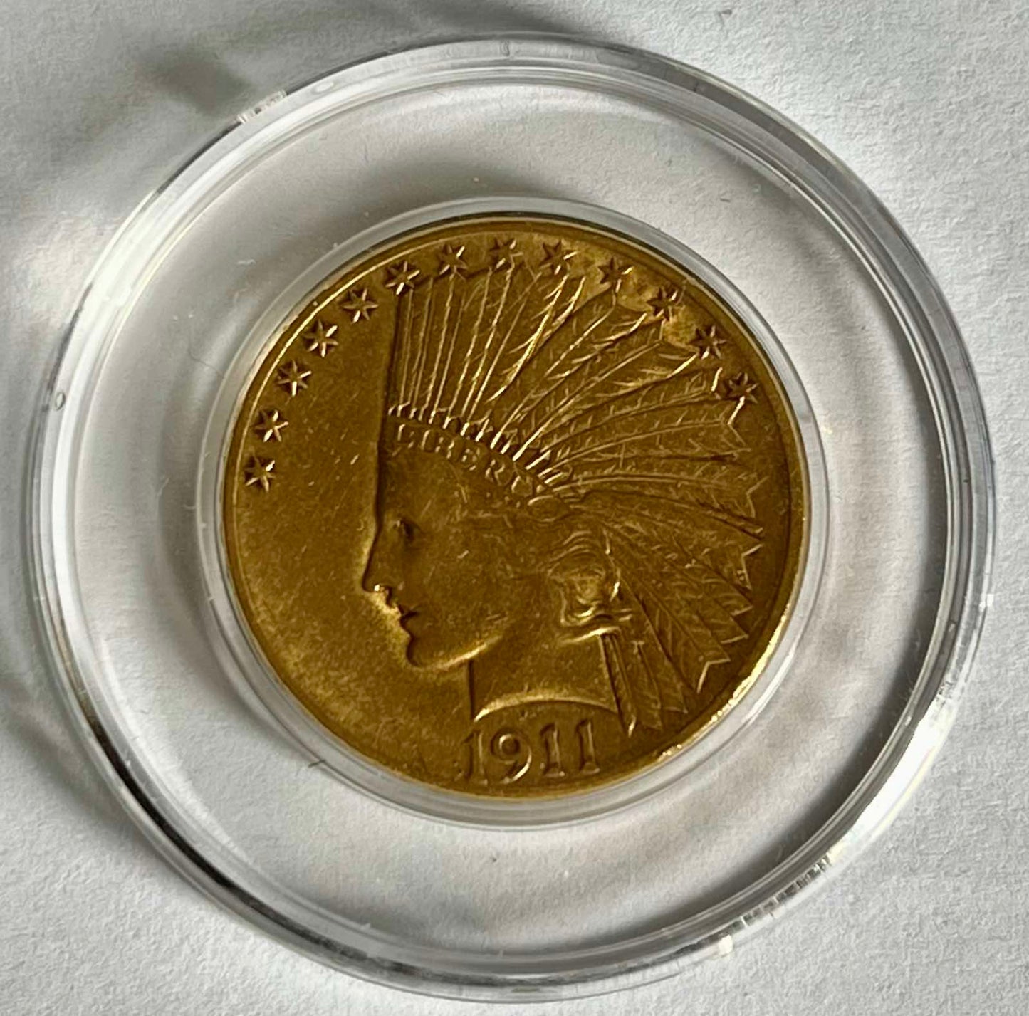 1911 $10 Indian Gold Eagle Gold Coin in Capsule