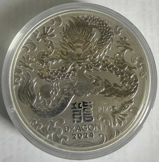 2024 Australia Lunar Dragon (Series III) 1kg Silver Coin BU in Capsule