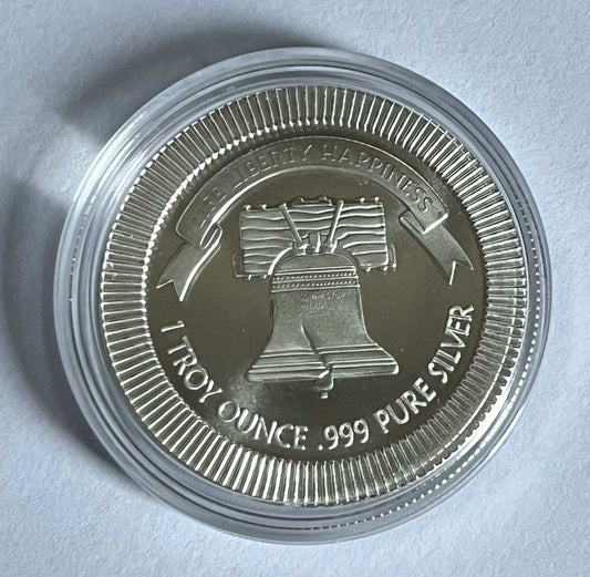 Silver - 1 oz Liberty Bell Stacker Round BU in Capsule