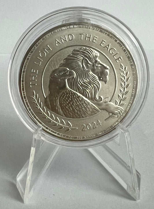 2023 Great Britain The Lion and the Eagle 1 oz Silver Coin BU in Capsule