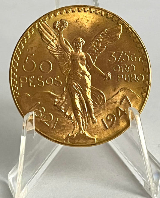 Mexico 50 Pesos 1.2057 oz Gold Coin AU in Capsule