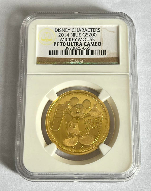 2014 $200 Proof Gold DISNEY Mickey Mouse NGC PF70