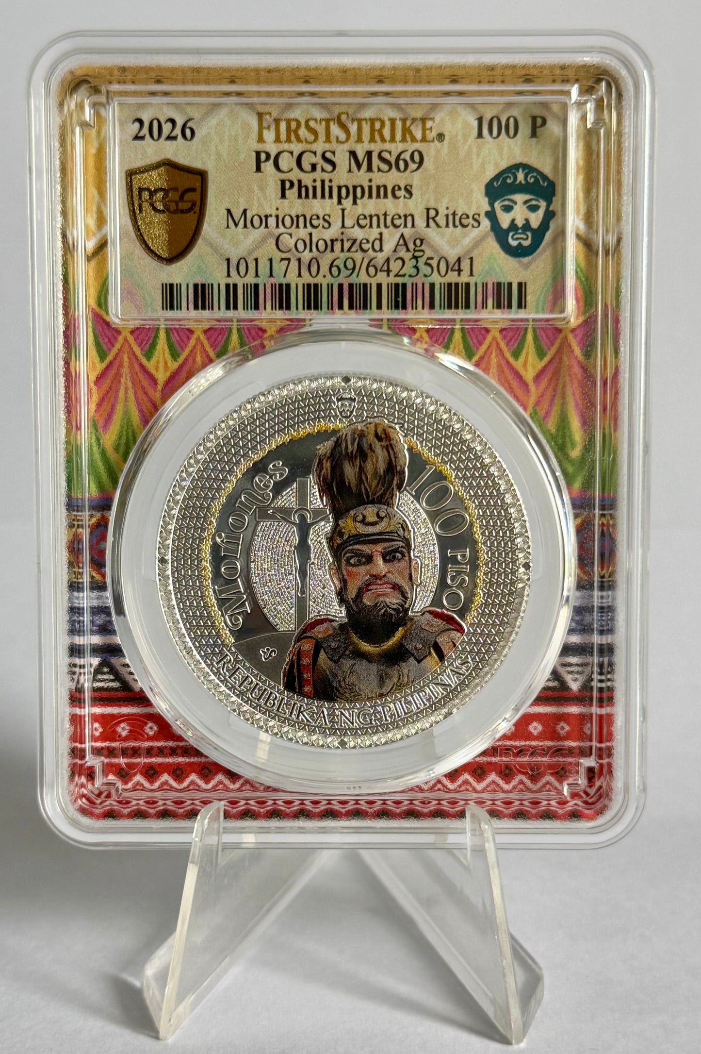2026 Philippines Moriones Lenten Rites 1 oz Colorized Silver Coin PCGS MS69 FirstStrike