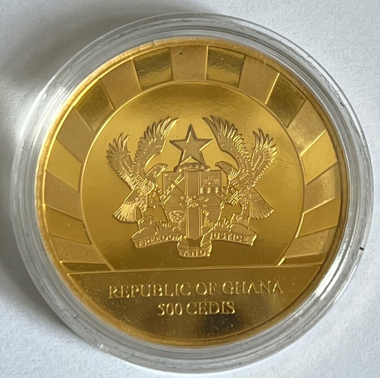 2022 Ghana Giants of the Ice Age: Cave Lion 1 oz Gold Coin BU in Capsule with Box and COA