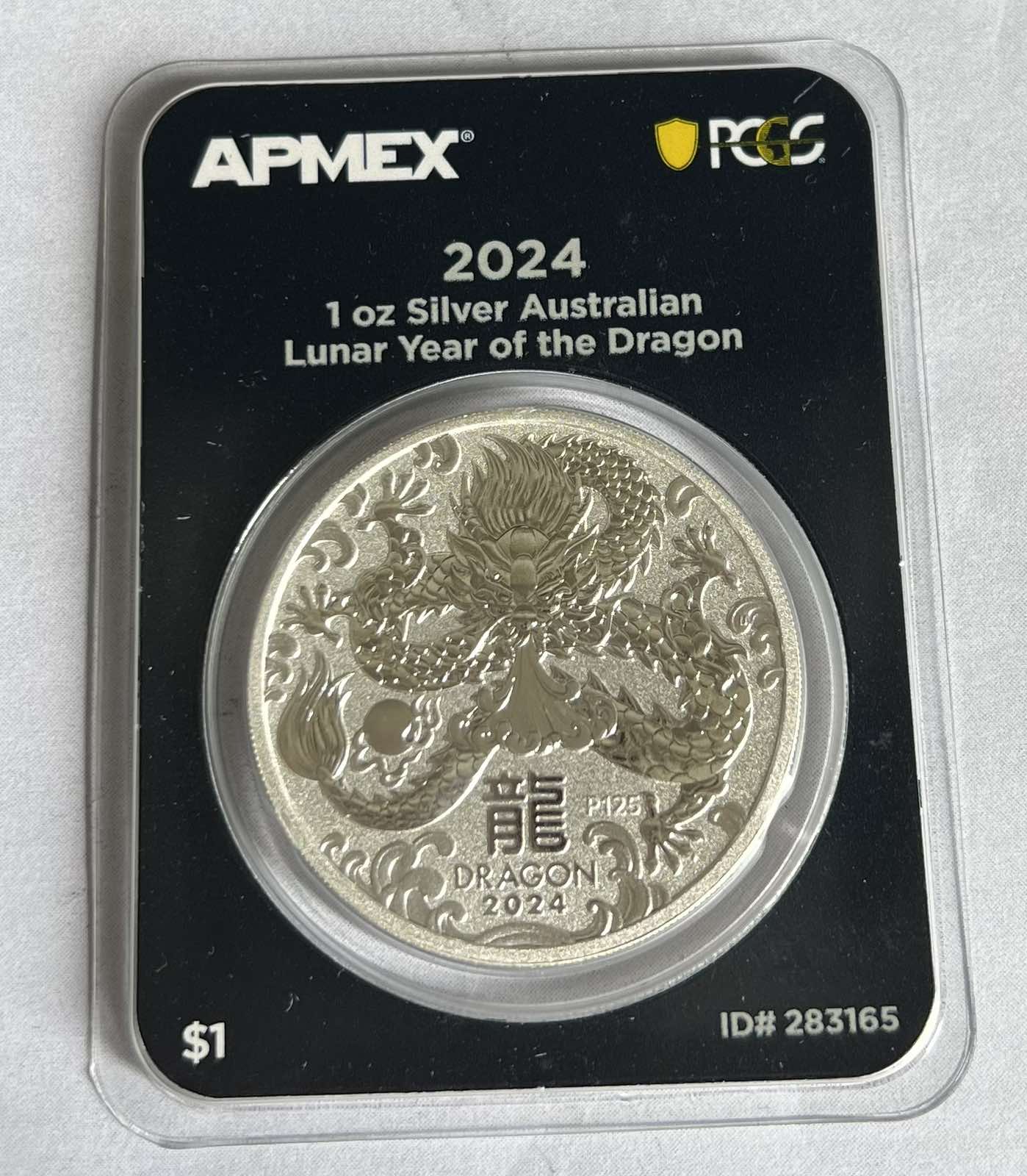 2024 AUS Silver Lunar Dragon 1 oz Silver Coin BU (Series III) (MD® Premier+PCGS)