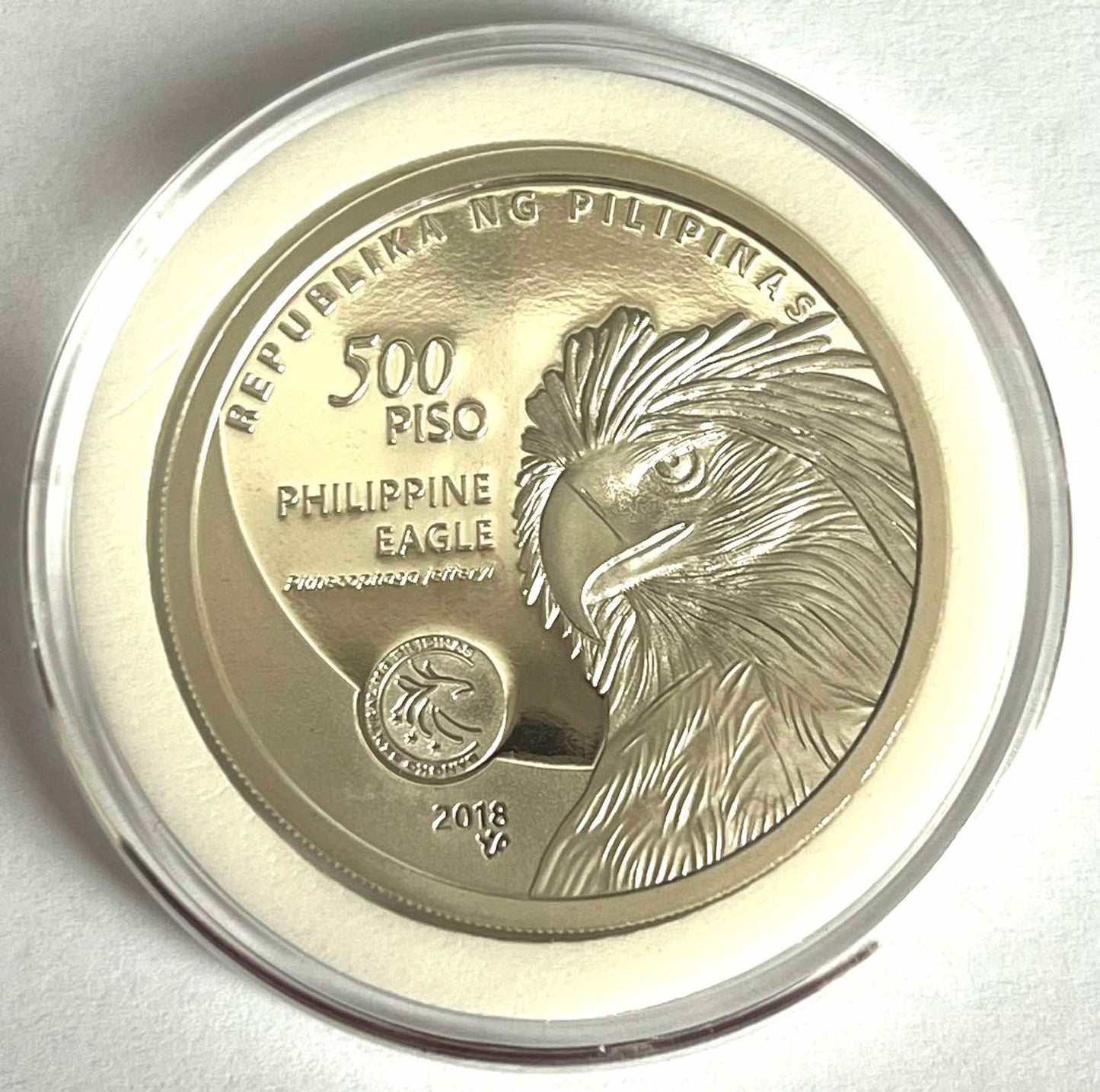 500 Piso Philippine Eagle BSP 28.28 grams Silver Coin in Capsule with Case, Box, and COA