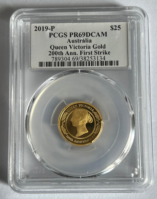2019 GOLD $25 200TH ANNIVERSARY QUEEN VICTORIA PCGS PR69DCAM - FIRST STRIKE