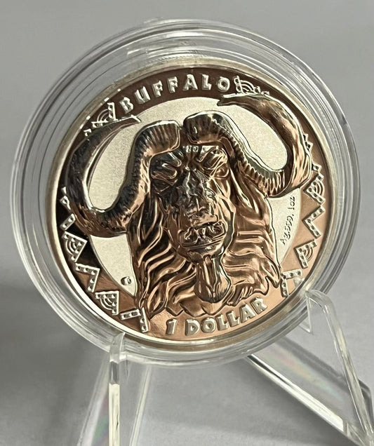 2023 Sierra Leone 1 oz Silver Big Five: Buffalo BU in Capsule