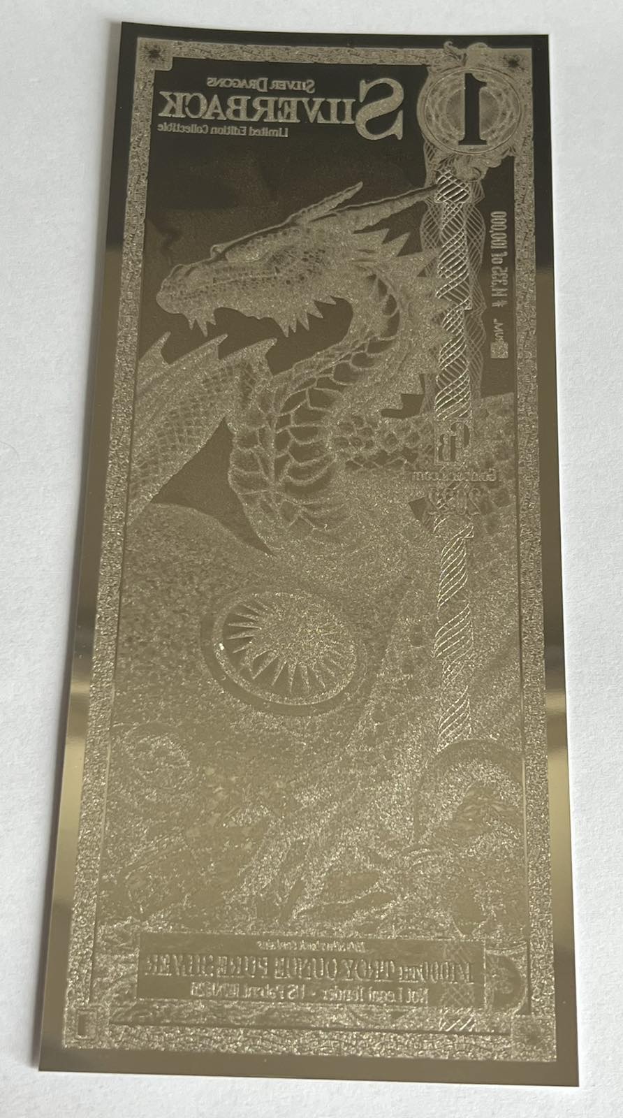 1 Dragon Silverback Silver Note