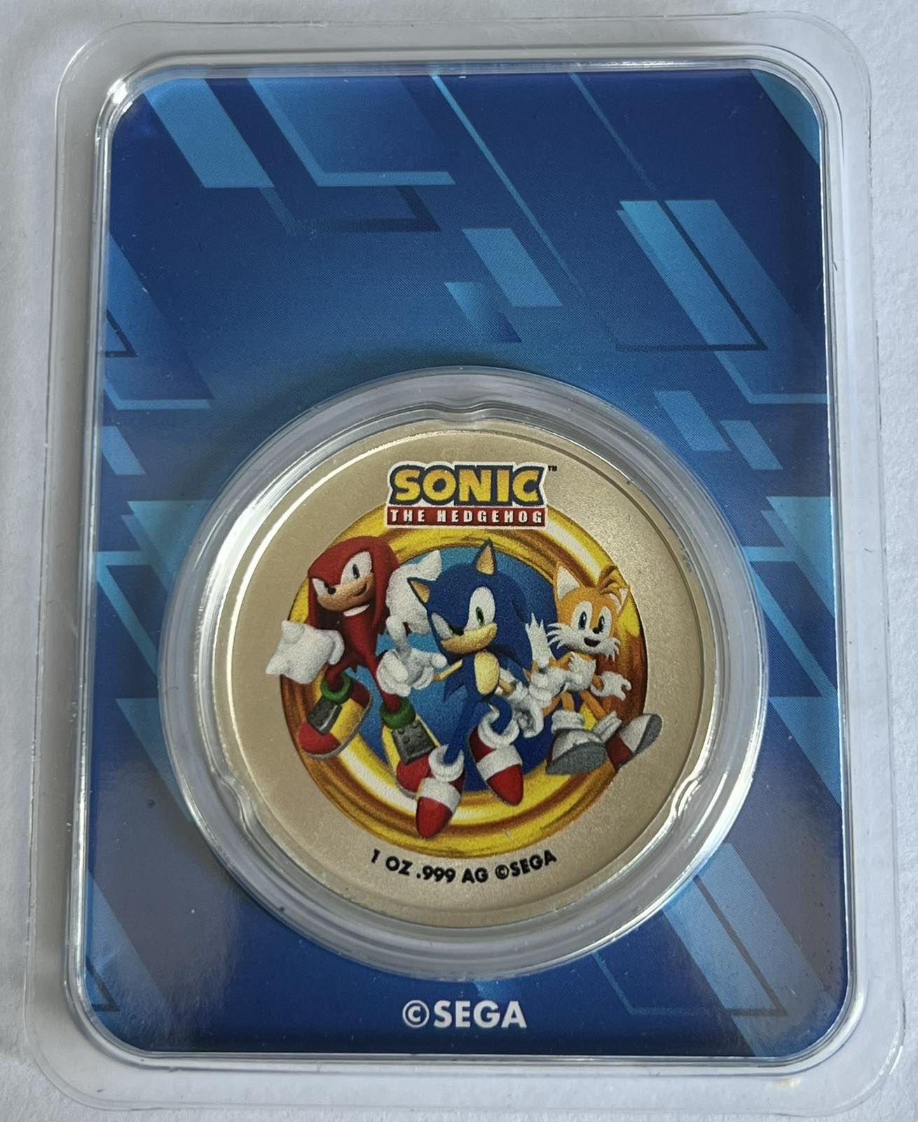 Sonic the Hedgehog 1 oz Colorized Silver Round in TEP
