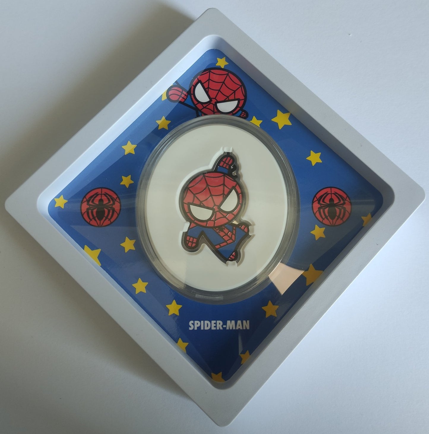 Kawaii Spiderman 1 oz Silver Proof Coin in Capsule with Case, Box, and COA