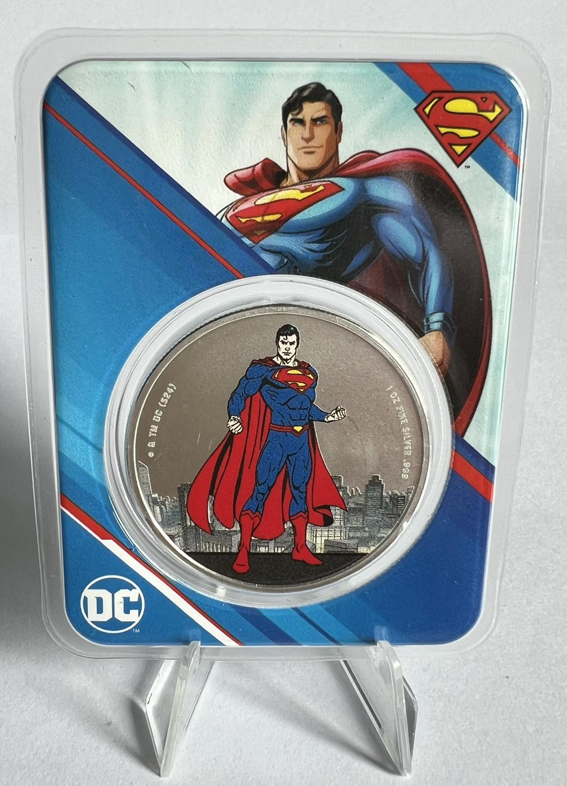 2024 Samoa DC Comics Superman 1 oz Colorized Silver Coin in Tamper-Evident Packaging