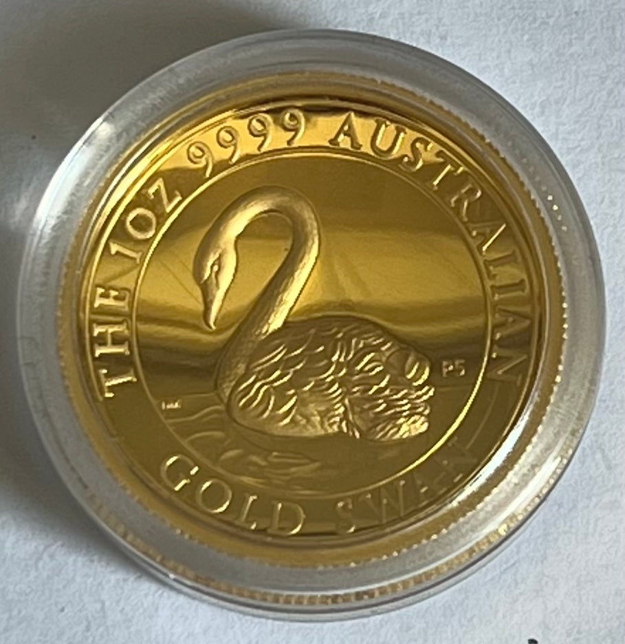 2021 Australia 1 oz Gold Swan Proof (HR, w/Box & COA)