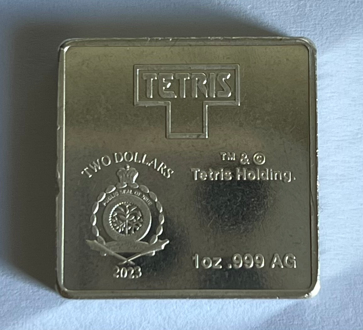 2023 Tetris™ Niue 1 oz Silver O-Tetrimino Block (Yellow)