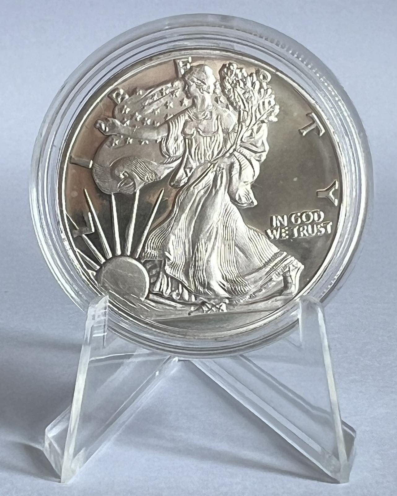 1 oz Silver Round - Walking Liberty (note: contains contact marks and milk spots)