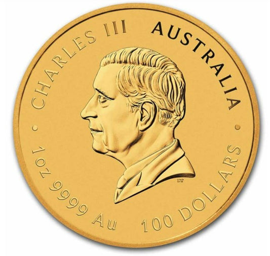 2024 AUS 1 oz Gold Colorized Dragon & Koi (Green Dragon)