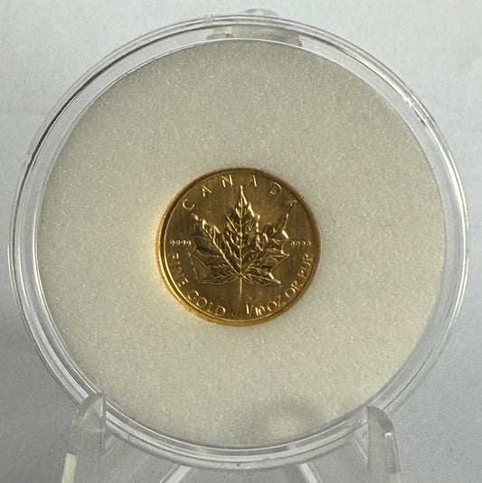 2009 Canada Maple Leaf 1/10 oz Gold Coin in Capsule