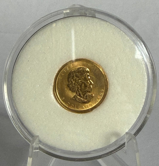 2009 Canada Maple Leaf 1/10 oz Gold Coin in Capsule