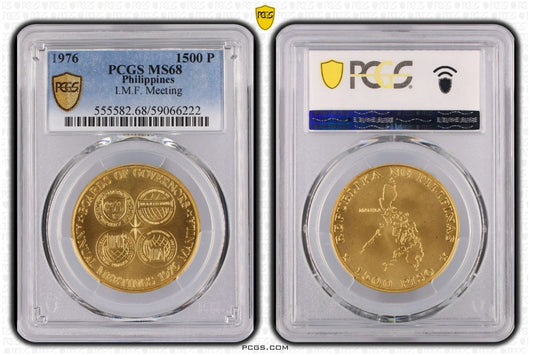 1976 1500 P I.M.F. Meeting 20g 90% Gold Proof PCGS MS68