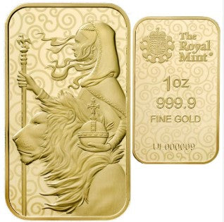 2021 1 oz Great Britain Una And The Lion .9999 Gold Bar